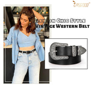 Women Leather Belt for Pants Dress Jeans Waist Belt with Brushed Alloy Buckle By JASGOOD