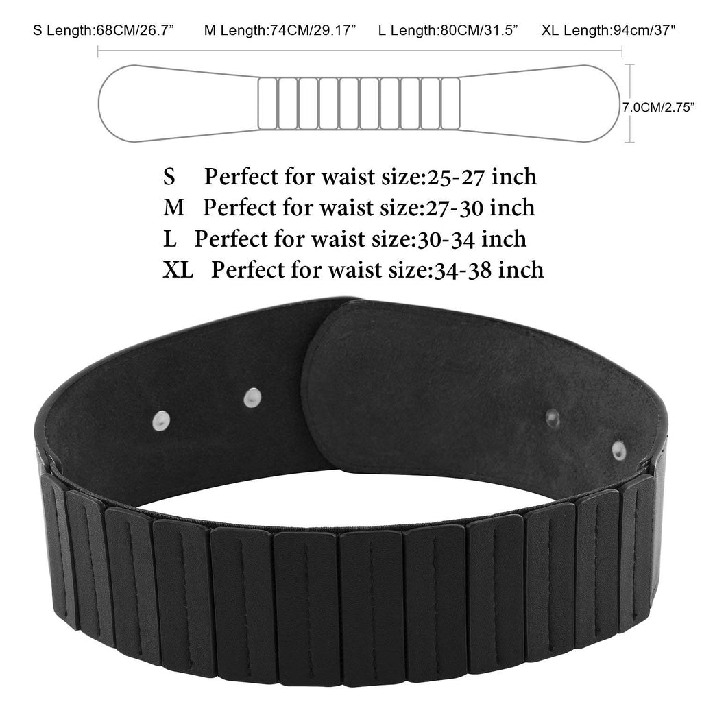 Women's Fashion Vintage Wide Elastic Stretch Waist Belt With Interlock Buckle by JASGOOD 