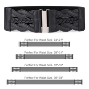 Women Stretchy Vintage Dress Belt Elastic Retro Wide Waist Cinch Belt by JASGOOD 