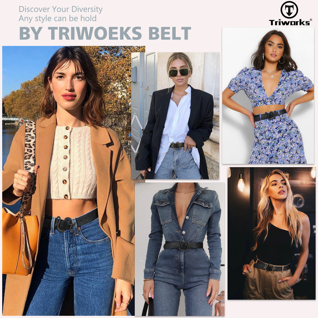 Snake Pattern Animal Unique Buckle  Woman Belt Leather Designer Fashion Cowboy Western Belts