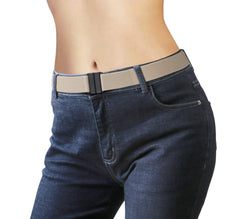 No Show Women Stretch Belt Invisible Elastic Web Strap Belt with Flat Buckle for Jeans Pants Dresses 