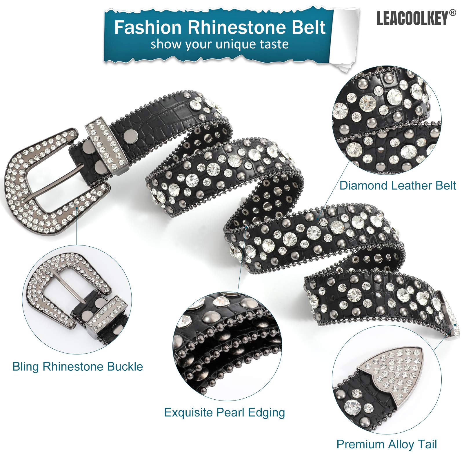 Western Cowgirl Rhinestone Belt for Jeans  Fashion Rhinestone Belt for Women Men  Ladies Bling Rhinestone Belt for Dress