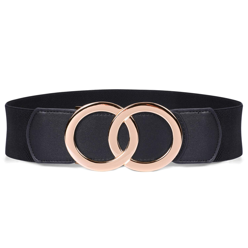 SUOSDEY Women Leather Belt Fashion Double O-Ring Soft Faux Leather Waist Belts for Jeans Dress