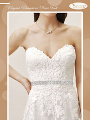 Bridal Rhinestone Wedding Belt Women Silver Crystal Rhinestone Sash Waist Belt for Formal Prom Dress by JASGOOD