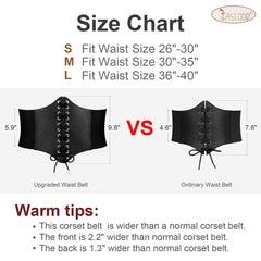 Women Corset Cinch Belt Lace-up Elastic Waist Belt, Tied Costume Waspie Waist Belt for Women 5.9" Width