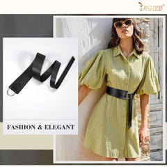 JASGOOD Women Wide Leather Waist Belt ,Tie a Knot PU Leather Adjustable Waist Belt with O Ring Buckle for Dress - JASGOOD OFFICIAL