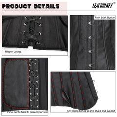 Women Lace-up Bustier Corset Top Sexy Overbust Body Shapewear Waist Cincher Corset - JASGOOD OFFICIAL