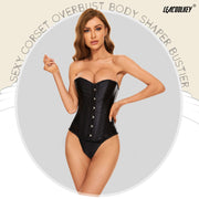 Women Lace-up Bustier Corset Top Sexy Overbust Body Shapewear Waist Cincher Corset - JASGOOD OFFICIAL