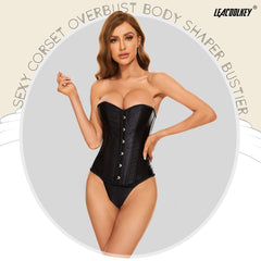 Women Lace-up Bustier Corset Top Sexy Overbust Body Shapewear Waist Cincher Corset - JASGOOD OFFICIAL