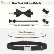 JASGOOD Child Kids Suspenders Bowtie Set Adjustable Suspender Set for Boys and Girls with Elastic Stretch Waist Belt Set