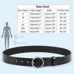 Women Casual Dress Belt Fashion Leather Belt with O Ring Buckle for Jeans Pants - JASGOOD OFFICIAL