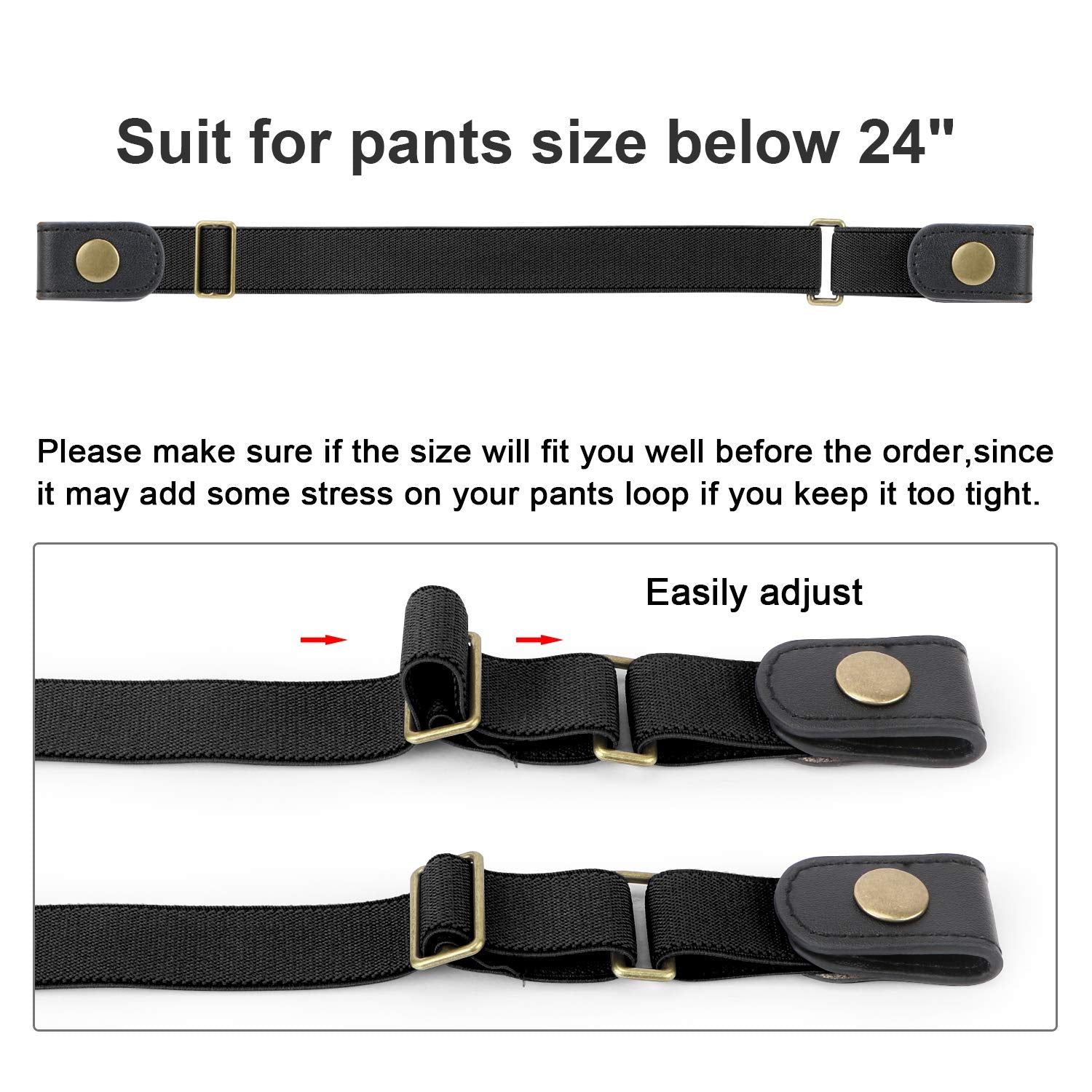 No Buckle Stretch Belt for Child Boys and Girls Buckle Free Kids Belt Up to 24 Inches - JASGOOD OFFICIAL