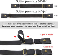 No Buckle Show Belt for Men Buckle Free Stretch Belt for Jeans Pants 1.38 Inches Wide