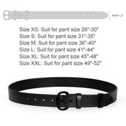 JASGOOD Women's Black Leather Jeans Belt Waist Casual Belt for Pants Shorts with Black Metal Buckle