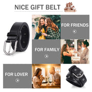JASGOOD Women Grommet Leather Belt, Ladies Studded Holes Belts for Jeans Pants