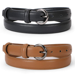 Women Leather Belt Waist Skinny Dress Belts Solid Pin Buckle Belt for Jeans Pants