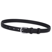 Women Skinny Leather Belt- Fashion Dress Jeans Belt with Single Prong Buckle