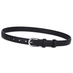Women Skinny Leather Belt- Fashion Dress Jeans Belt with Single Prong Buckle