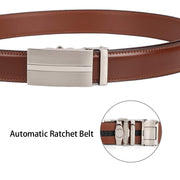 JASGOOD Men's Sliding Dress Belt Fashion Brown Leather Belt For Jean Rathet Leather Belts for Men - JASGOOD OFFICIAL