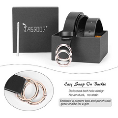 Women's Leather Skinny Belts for Dress Jeans Pants Fashion Soft Leather Waist Belts with Double O-Ring Buckle 