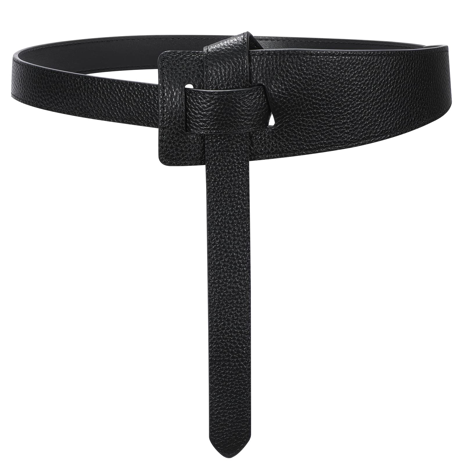 Women Leather Belt No Buckle Fashion Tie Knot Belt for Dress Women Cinch Cowhide Waist Leather Belt - JASGOOD OFFICIAL