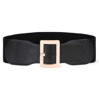 Women Dress Waist Belt Stretchy Elastic Vintage Belts for Dress with Metal Buckle Waistband Cosplay
