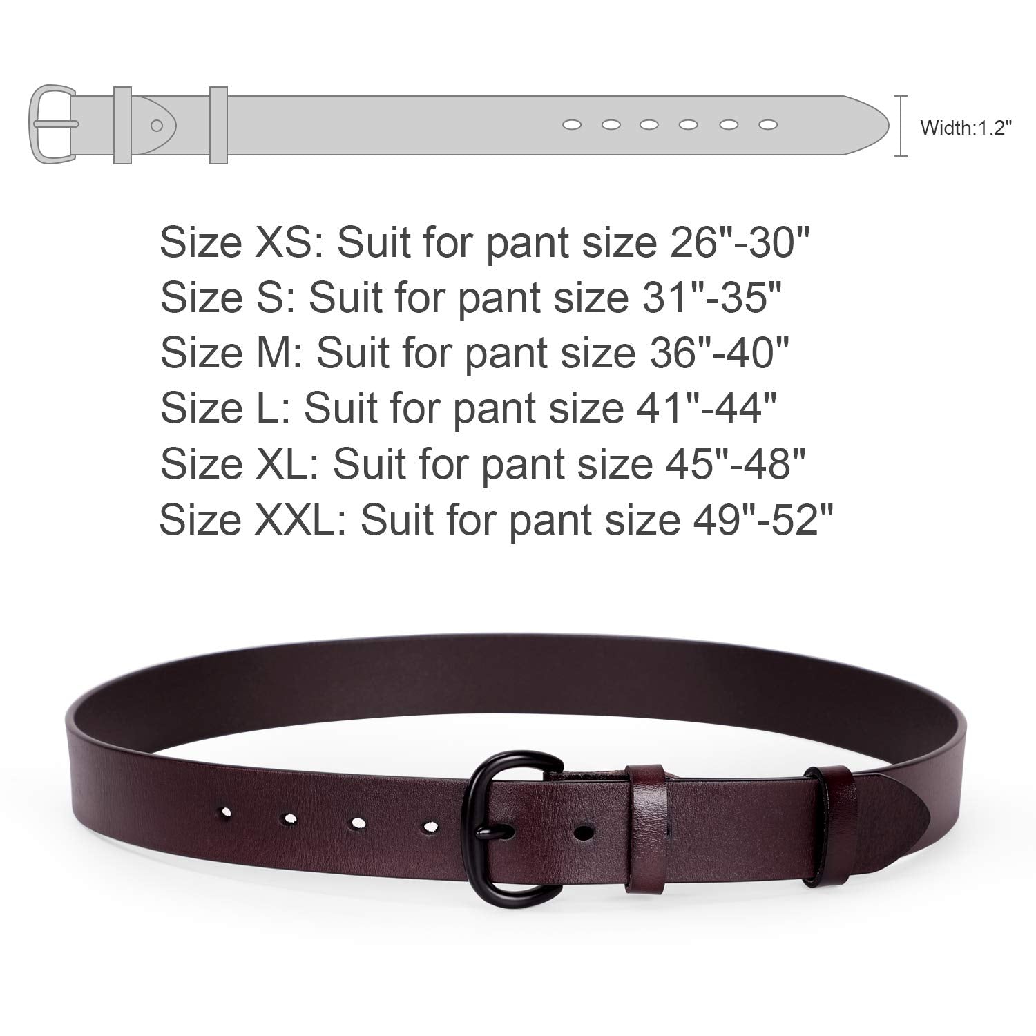JASGOOD Women's Black Leather Jeans Belt Waist Casual Belt for Pants Shorts with Black Metal Buckle - JASGOOD OFFICIAL