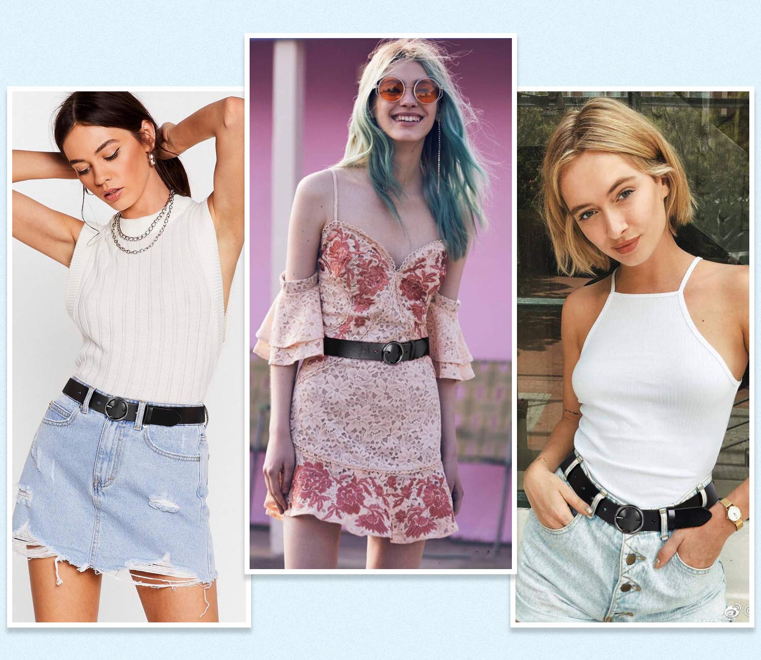 Women Casual Dress Belt Fashion Leather Belt with O Ring Buckle for Jeans Pants - JASGOOD OFFICIAL