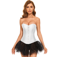 Women Lace-up Bustier Corset Top Sexy Overbust Body Shapewear Waist Cincher Corset - JASGOOD OFFICIAL