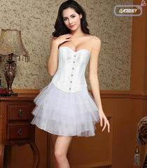 Women Lace-up Bustier Corset Top Sexy Overbust Body Shapewear Waist Cincher Corset - JASGOOD OFFICIAL