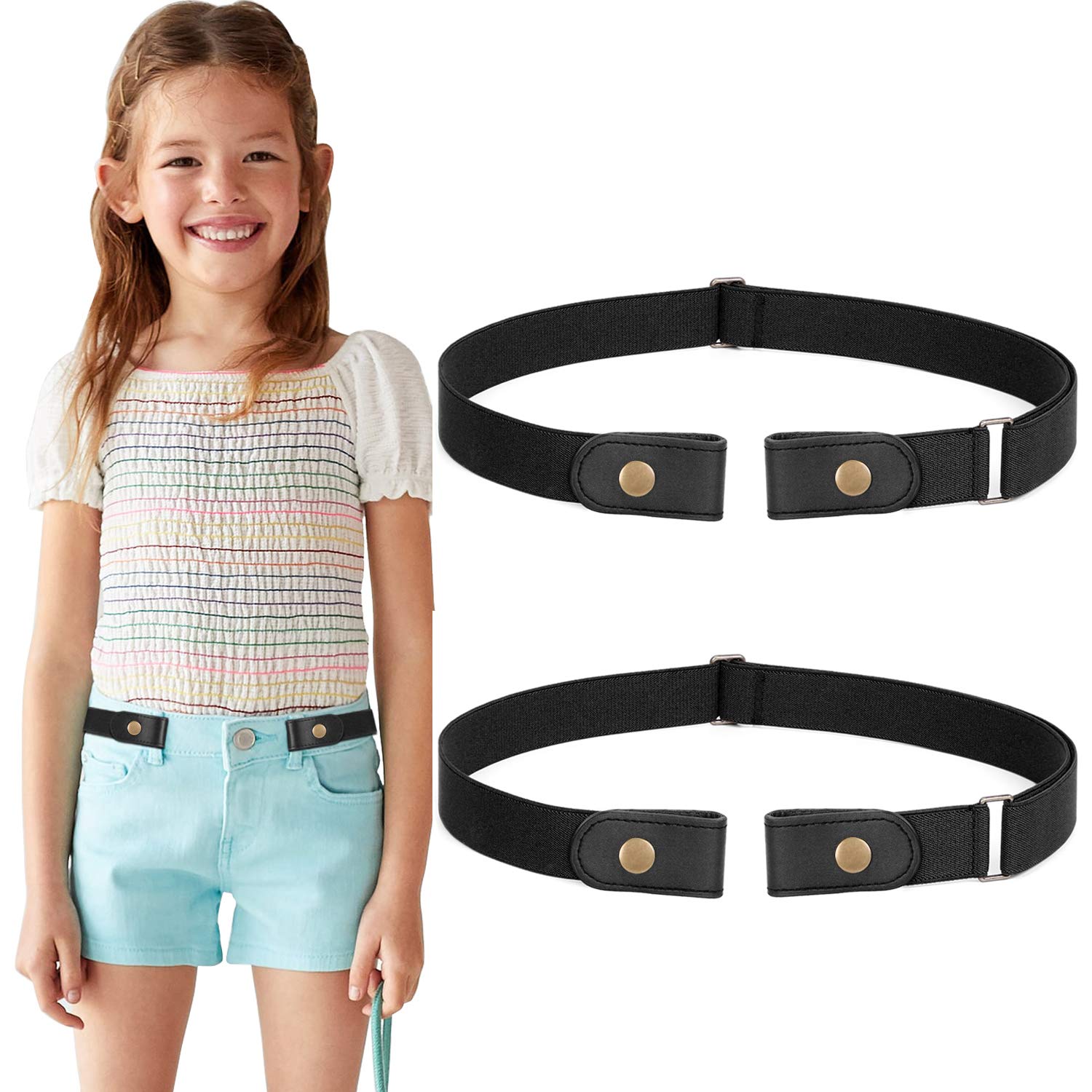 No Buckle Stretch Belt for Child Boys and Girls Buckle Free Kids Belt Up to 24 Inches - JASGOOD OFFICIAL