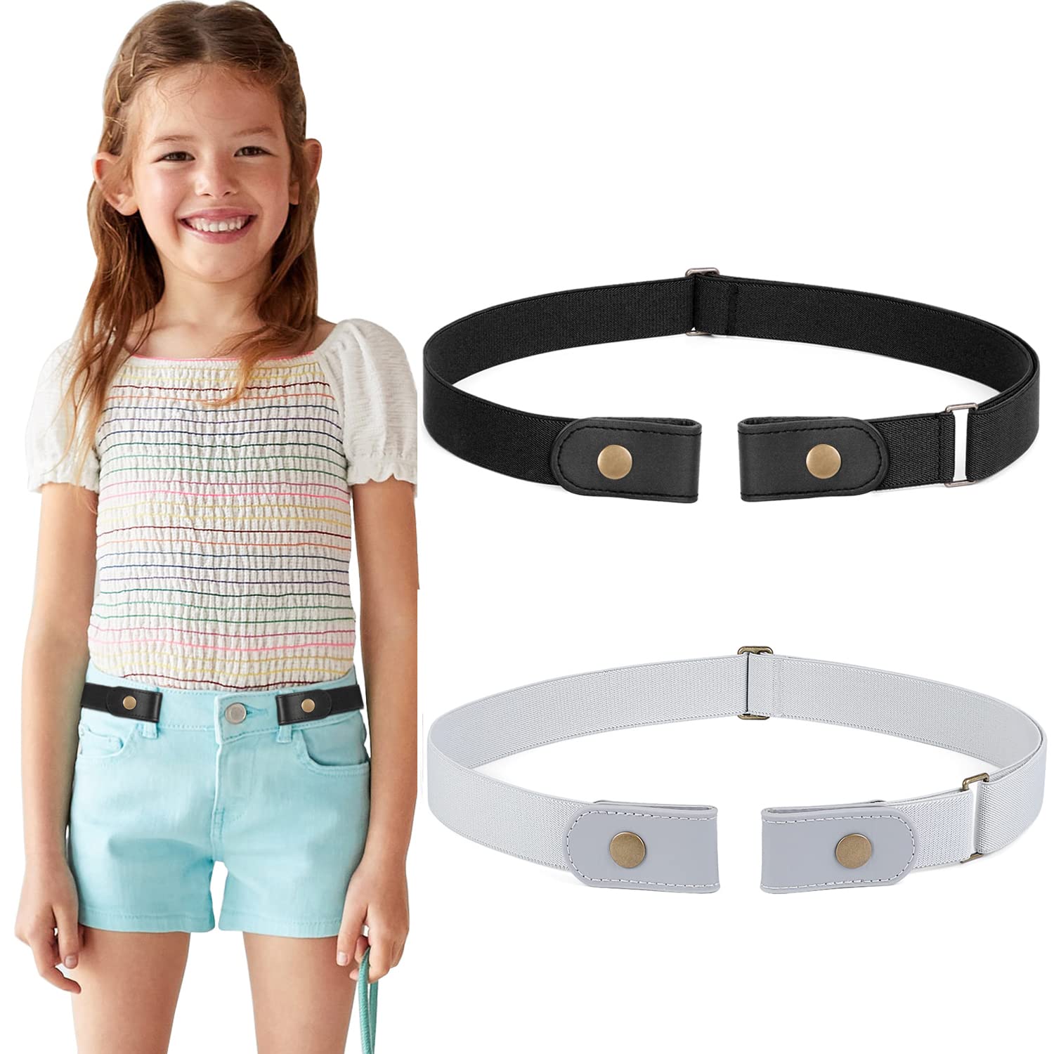 No Buckle Stretch Belt for Child Boys and Girls Buckle Free Kids Belt Up to 24 Inches - JASGOOD OFFICIAL