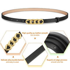 Fashion Women Thin Leather Belt for Dress Jeans Skinny Waist Belt for Women Girls