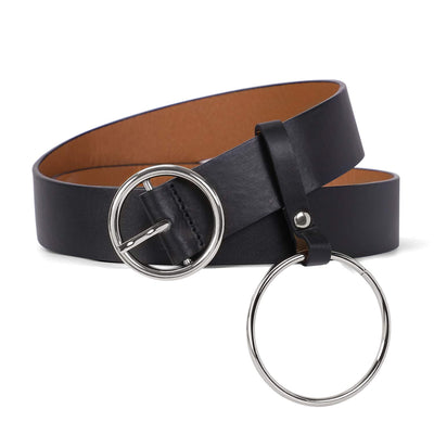 Women Heart-shaped Belt Wide PU Leather Belt Metal Buckle for Women Girls Students Holloween Gift