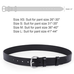 JASGOOD Women's Black Leather Jeans Belt Waist Casual Belt for Pants Shorts with Black Metal Buckle