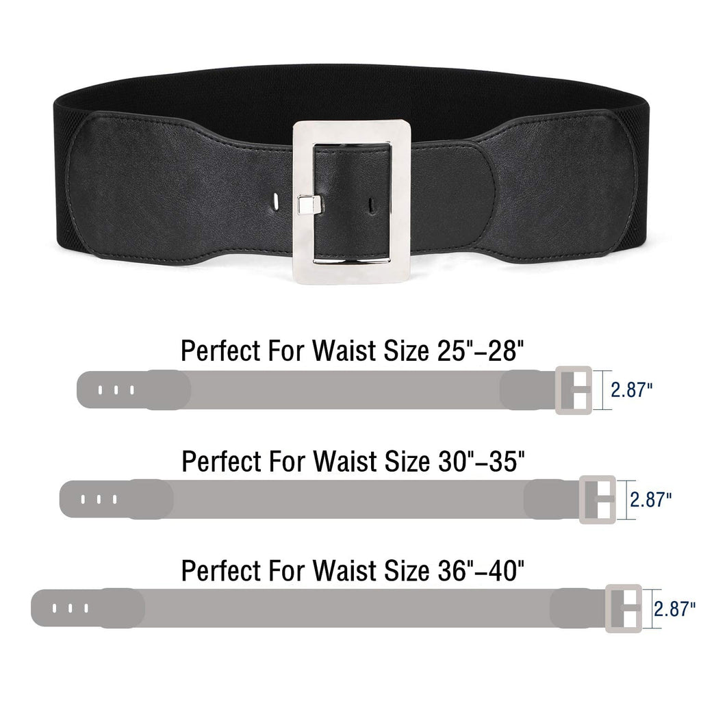 Women Dress Waist Belt Stretchy Elastic Vintage Belts for Dress with Metal Buckle Waistband Cosplay