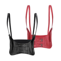 Women Fashion Faux Leather Waist Belt Steampunk Underbust Corset for Halloween Dress
