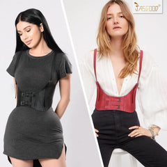 Women Fashion Faux Leather Waist Belt Steampunk Underbust Corset for Halloween Dress
