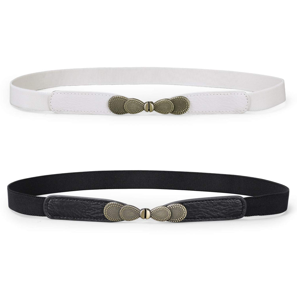 Women Skinny Elastic Stretch Belt for Dresses Retro Ladies Waist Vintage Thin Belt by JASGOOD