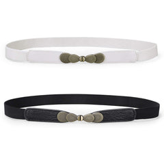 Women Skinny Elastic Stretch Belt for Dresses Retro Ladies Waist Vintage Thin Belt by JASGOOD