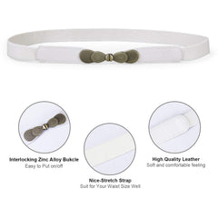 Women Skinny Elastic Stretch Belt for Dresses Retro Ladies Waist Vintage Thin Belt by JASGOOD