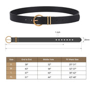 1PCS  Women's Leather Belts for Jeans Dresses Fashion Gold Buckle