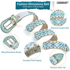 Western Cowgirl Rhinestone Belt for Jeans  Fashion Rhinestone Belt for Women Men  Ladies Bling Rhinestone Belt for Dress