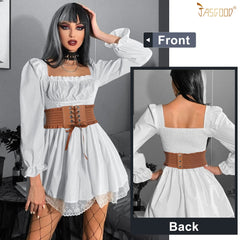 JASGOOD Women Wide Elastic Lace-up Waist Belt,Tied Costume Corset Waist Belt for Dress - JASGOOD OFFICIAL