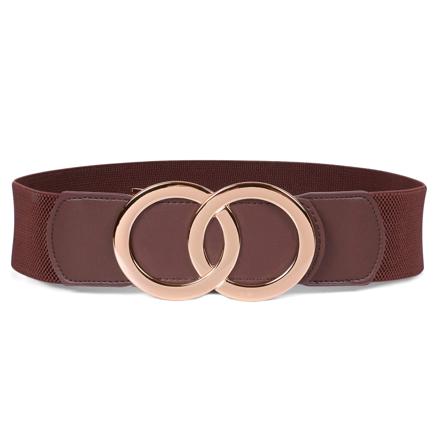 JASGOOD Women Stretchy Wide Waist Belts, Ladies Elastic Belt for Dresses Double Ring Buckle - JASGOOD OFFICIAL