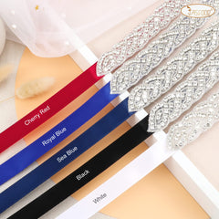 Bridal Rhinestone Wedding Belt Women Silver Crystal Rhinestone Sash Waist Belt for Formal Prom Dress by JASGOOD