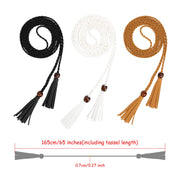 3 Pack Women Thin Tassel Braided Waist Belt WOWOGO Skinny Woven Tassel Belt