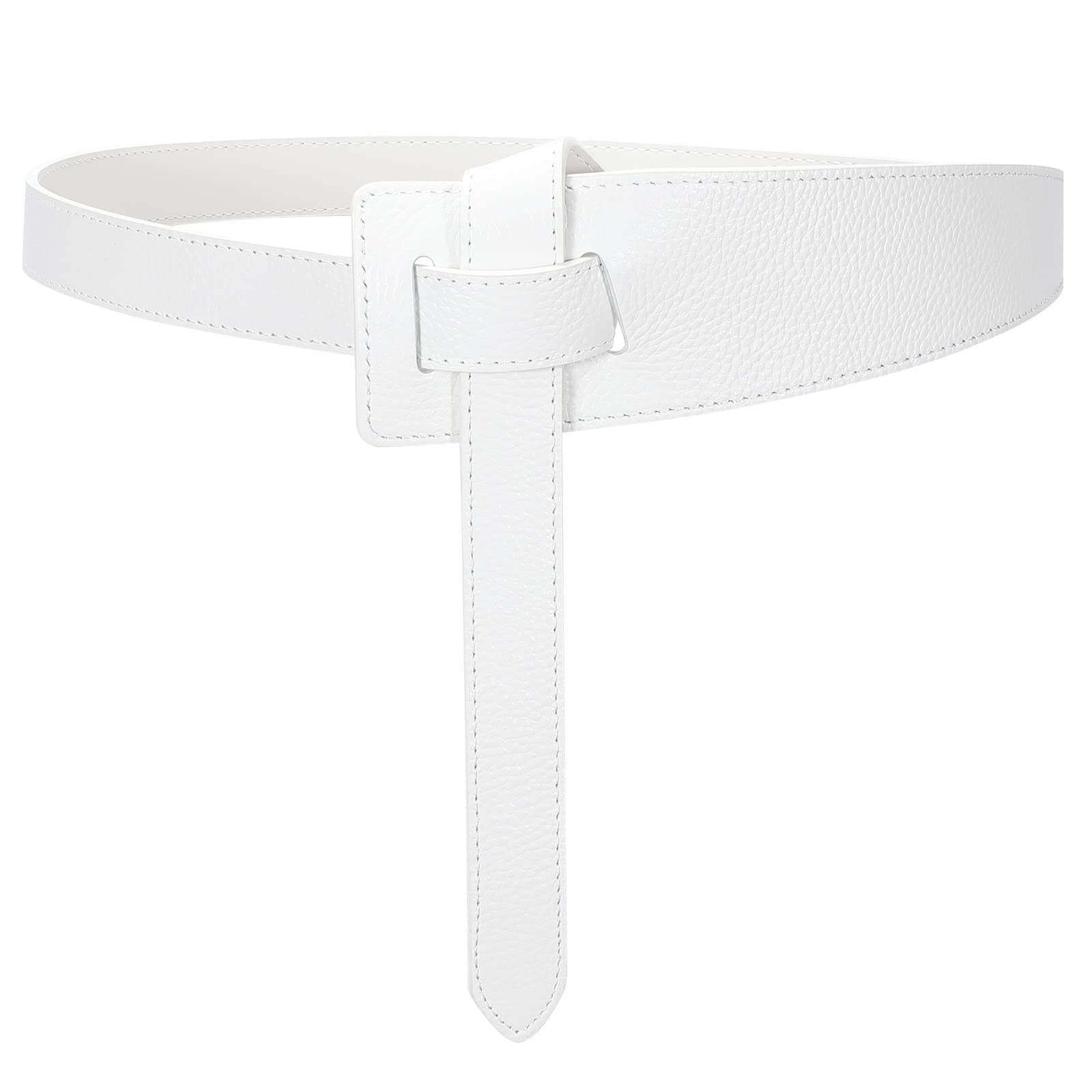 Women Leather Belt No Buckle Fashion Tie Knot Belt for Dress Women Cinch Cowhide Waist Leather Belt - JASGOOD OFFICIAL