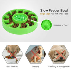 JASGOOD Slow Dog Bowl for Large Dogs,Anti-Gulping Dog Slow Feeder Stop Bloat,Slow Eating Big Pet Bowl