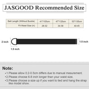 JASGOOD Men Women Canvas Belt Web Fabric Casual Belt with Black Double D-ring 1 1/2" Wide Set of 2